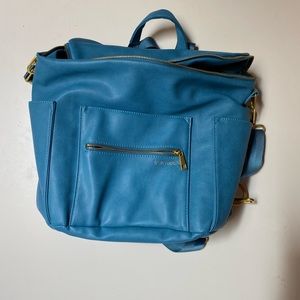 Fawn design blue diaper bag